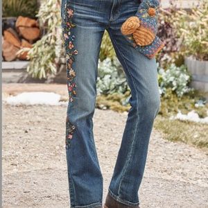 Hand embroidered jeans